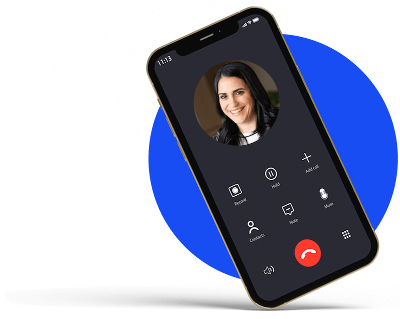 Phone with Blue Background, Residential Assisted Living Academy Discovery Call Mockup Image