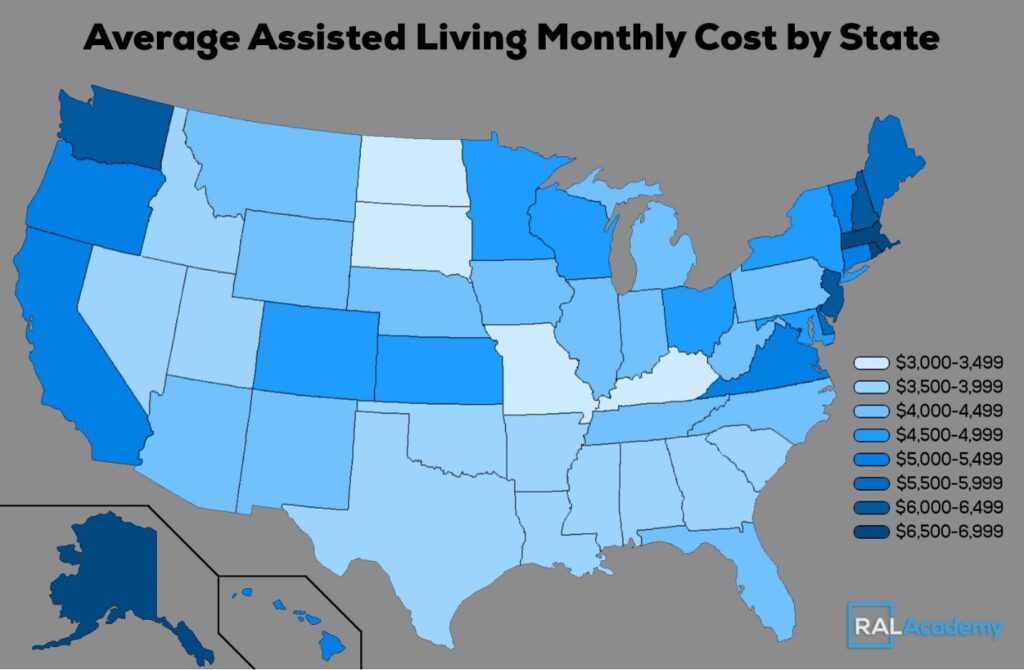 Average Assisted Living Monthly Cost by State